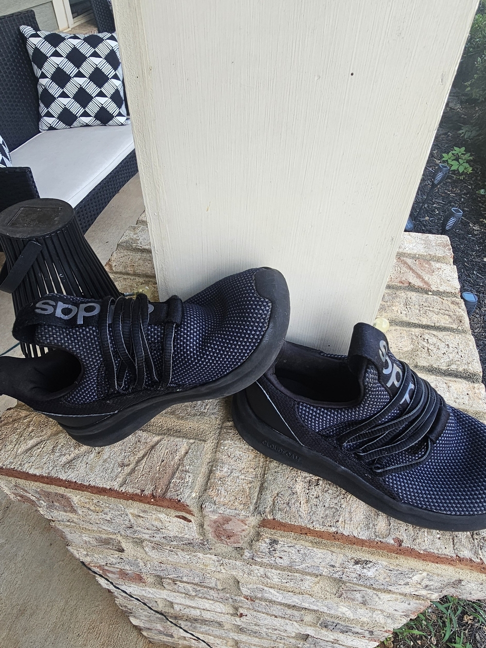 adidas Black Knit Kids Sneakers with Elastic Laces